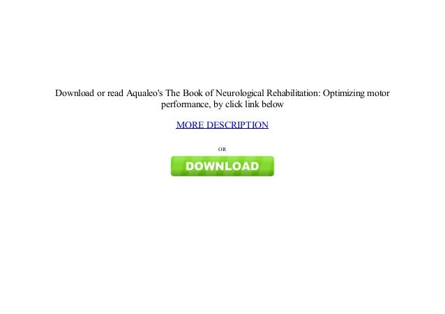 Neurological Rehabilitation Optimizing Motor Performance Pdf